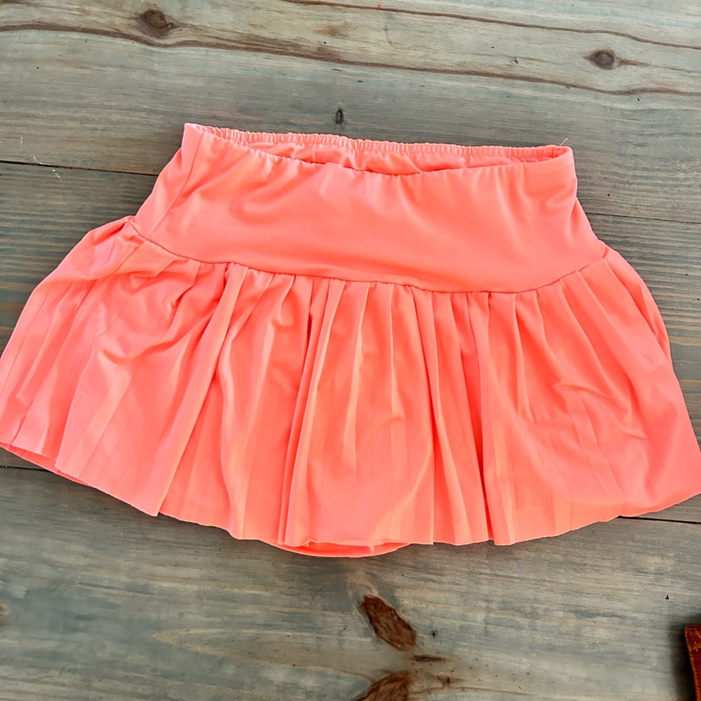 Shein atheltic skirt pleated, hot melon